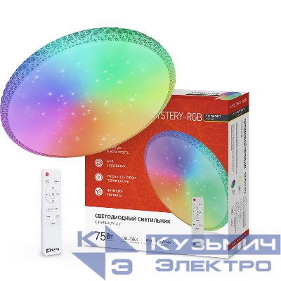 Светильник светодиодный COMFORT MYSTERY-RGB 75Вт 3000-6500К 6000лм 230В 495х85мм с пультом ДУ IN HOME 4690612044637