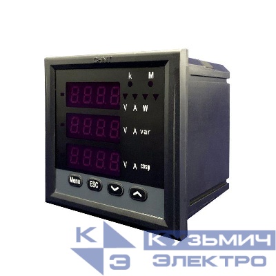 Прибор измерительный многофункциональный PD666-3S4 3ф 5А RS-485 96х96 LED дисплей 380В CHINT 765094