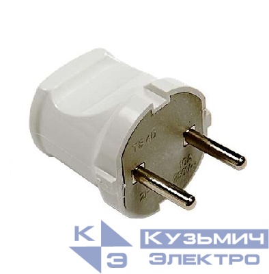 Вилка прямая 10А 4142 бел. ASD / IN HOME 4690612000572