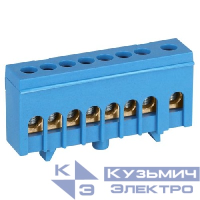 Шина N ноль в изолированном корпусе на DIN-рейку ШНИ-6х9-8-Д син. NO-224-98 Эра Б0062969