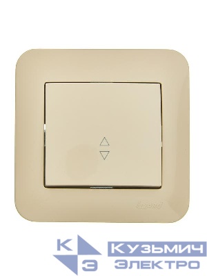 Переключатель проходной 1-кл. 1п СП ASTI 10А IP20 в сборе крем. LEZARD 7081-0303-105