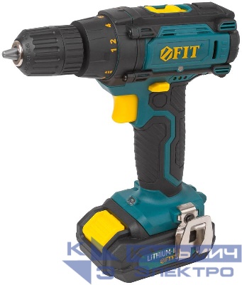 Дрель-шуруповерт аккумуляторная 14.4В 0-450/1550об/мин 23Нм 2 (Li-Ion) 1.3А.ч FIT 80198