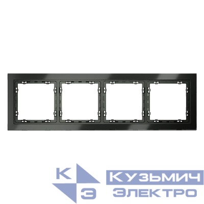 Рамка 4-м S70 стеклян. титан Voltum VLS110406