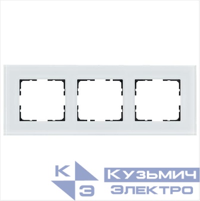 Рамка 3-м G-Glass стекло бел. White Glass Jasmart G1003GW