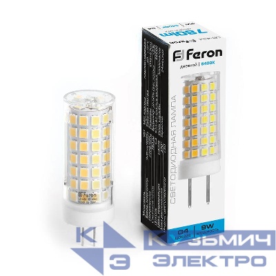Лампа светодиодная LB-434 9Вт JCD 6400К G4 230В FERON 38145