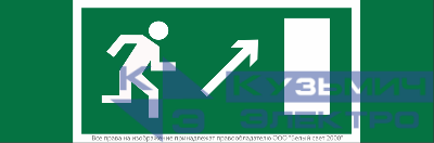 Знак безопасности NPU-3413.E05 "Напр. к эвакуационному выходу направо вверх" Белый свет a16516