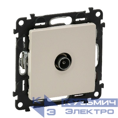 Розетка телевизионная проходная TV 1-м Valena Life 1.5дБ/14дБ 0-2400МГц с лицев. панелью механизм сл. кость Leg 753561