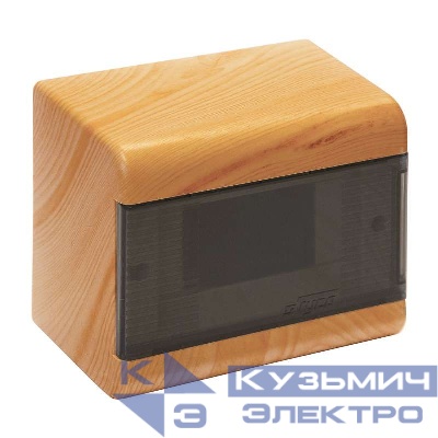 Щиток ОП Тусо 6мод. с прозр. двер. 160х132х93мм бук на свет. основе IP40 Рувинил 68026-38М