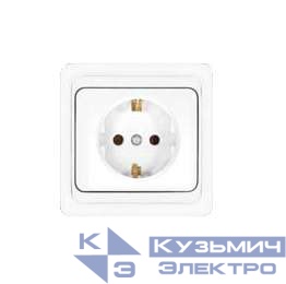 Розетка 1-м СП Валери 16А IP20 с заземл. бел. UNIVersal В0028