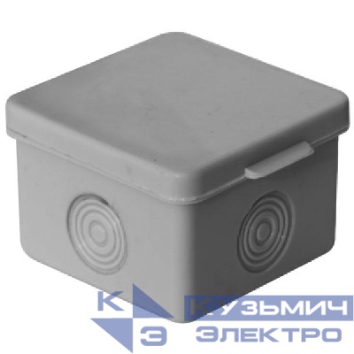 Коробка распаячная ОП 65х65х50мм без гермовводов сер. Урал Пак КО-51117065-150