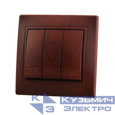 Выключатель 3-кл. СП Mira 10А вишня LEZARD 701-0601-109