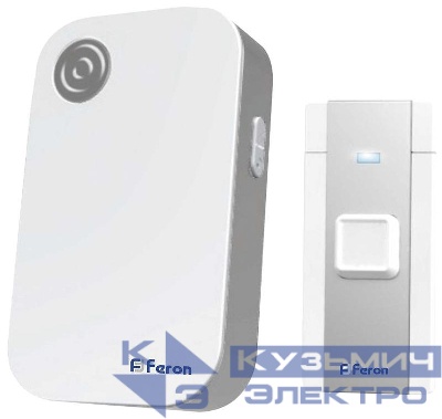 Звонок электрический дверной (36 мелодий) бел. сер. E-372 FERON 23685
