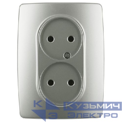 Розетка 2-м СП Эра12 12-2107-15 16А IP20 16AX 250В 2х2P перламутр. Эра Б0031247