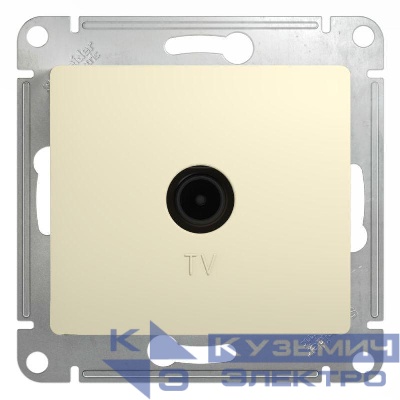 Розетка телевизионная оконечная TV 1-м СП Glossa 1дБ механизм беж. SE GSL000291