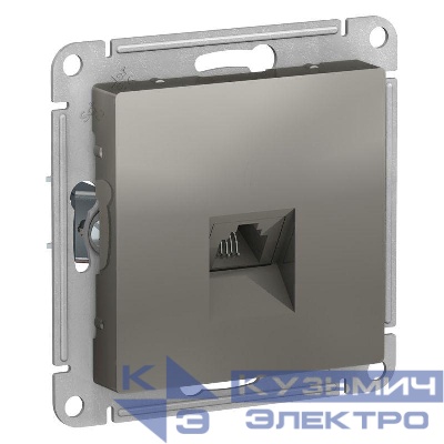 Розетка телефонная 1-м СП AtlasDesign RJ11 механизм сталь SE ATN000981