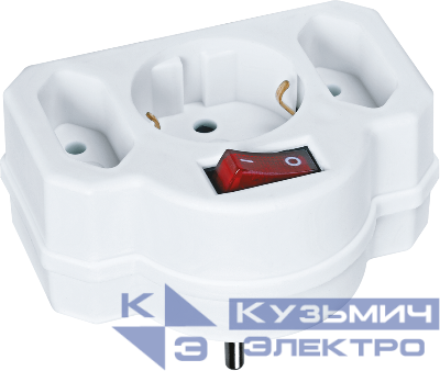 Разветвитель 3-м (1-м - с заземл. 2-м - без заземл.) 10А IP20 94 698 NAD-3-R2F-WH в ряд Navigator 94698