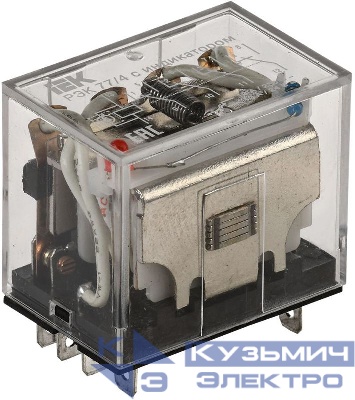 Реле РЭК 77-4(LY4) 10А 12В AC с индикацией IEK RRP10-4-10-012A-LED