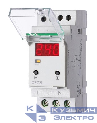 Реле напряжения CP-721 (50-450В 30А 2 модуля IP20 монтаж на DIN-рейке)(аналог УЗМ) F&F EA04.009.003