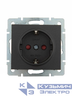 Розетка 1-м Rain защ. шторки керамика механизм матов. черн. графит LEZARD 703-4188-124