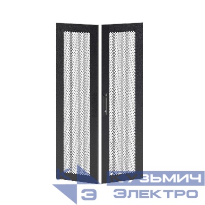 Дверь двустворчатая для IT-CQE 1400х800 перфорир. RAL9005 DKC RBITCPMD1480