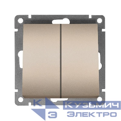 Выключатель 2-кл. СП Афина 10А IP20 механизм шампань Universal A0023-Br