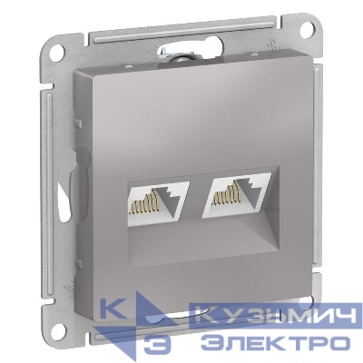 Розетка компьютерная 2-м AtlasDesign RJ45 кат.5E механизм алюм. SE ATN000385