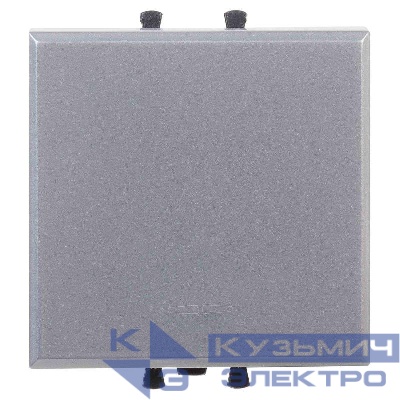 Выключатель модульный 1-кл. 2мод. Avanti "Закаленная сталь" 16А сер. DKC 4404102