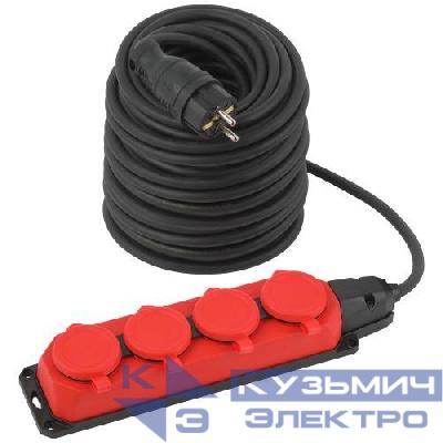 Удлинитель 4х50м с заземл. IP44 UK-4e-3x1.5-50m-IP44(KG) каучук КГ 3х1.5 Эра Б0057590