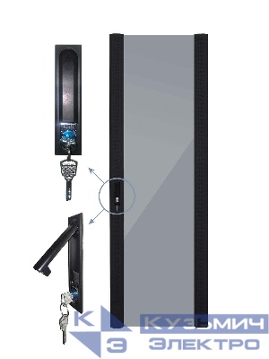 Дверь для шкафа серии Expert 37U Ширина 800, стеклянная, черная, Netko