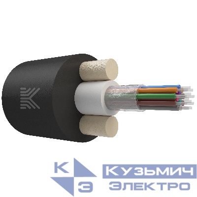 КОСТРОМАКАБЕЛЬ КОС-ОКД-12х657-ТП-1.5кН Дроп-кабель круглый, с центральной трубкой, усилен стеклопрутками, 12 волокон, SM 9/125, G.657.A1, полиэтилен, 1.5 кН