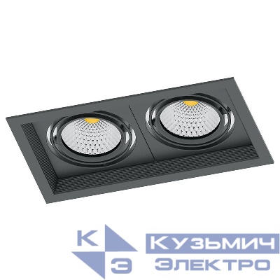 Светильник светодиодный AL202 2х20Вт 4000К 3600лм 35град. карданный с драйвером и клеммой в комплекте черн. FERON 41292