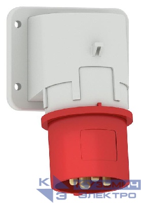 Вилка настенная 32А 4п 3P+PE 6ч 400В IP44 75х90мм Bals 2663