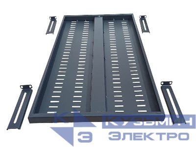 Полка для шкафа глубиной 1000 (455х800), с ушками, черная, 180 кг