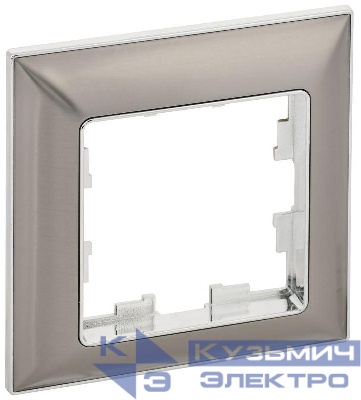 Рамка 1-м BRITE РУ-1-Бр хром/никель IEK BR-M12-12-4-K23