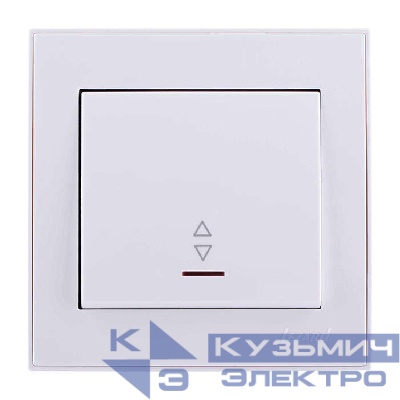 Переключатель проходной 1-кл. СП Rain 10А IP20 с подсветкой бел. LEZARD 703-0202-114