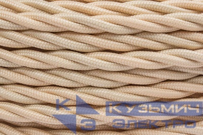 Провод ретро 2х1.5 матов. зол./песочн. (уп.20м) Bironi B1-424-719-20