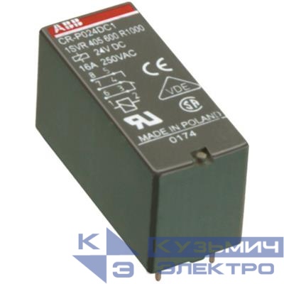 Реле CR-P024AC2 24B AC 2ПК (8А) ABB 1SVR405601R0000