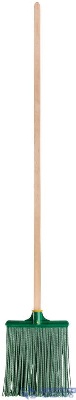 Метла плоская №1 260х330х1480мм мягкая с деревянным черенком пластик. КУРС 68073