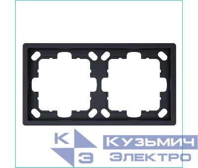 Рамка 2-м СП FD черн. матов. soft touch Jasmart FD1002PBM