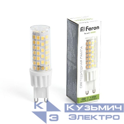 Лампа светодиодная LB-436 13Вт JCD 4000К G9 230В FERON 38153