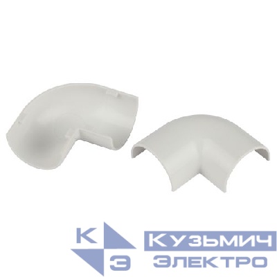 Угол для кабель-канала полукруглого 90град. 30х13мм T-90-KK-30-13-FW бел. (уп.2шт) Эра Б0064933