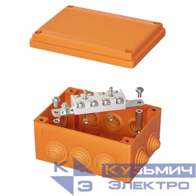 Коробка ответвительная FS 150х110х70мм IP55 4п 450В 32А 10кв.мм с кабельными вводами и клеммниками нерж. контакт пластик. DKC FSK21410