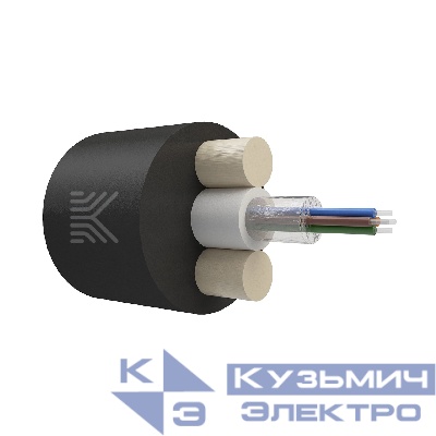 КОСТРОМАКАБЕЛЬ КОС-ОКД-4х657-ТП-3кН Дроп-кабель круглый, с центральной трубкой, усилен стеклопрутками, 4 волокна, SM 9/125, G.657.A1, полиэтилен, 3 кН