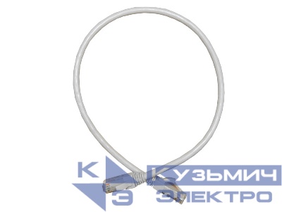 Патч-корд UTP4 cat.6a, 5.0м, литой коннектор, серый, Netko CKC