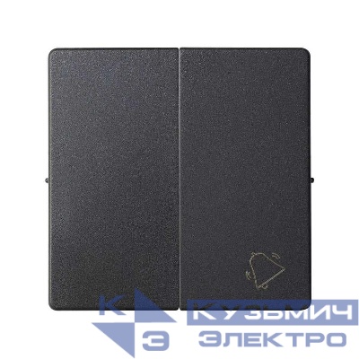 Клавиша двойная с пиктограммой "звонок" для 75301-39 Simon82/82Nature графит 82027-38