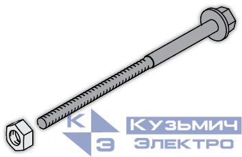 Болт W=195мм <4000А нейлон. (уп.10шт) ABB 1STQ007433A0000