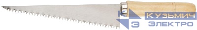 Ножовка ручная для гипсокартона 175мм деревянная ручка КУРС 15375