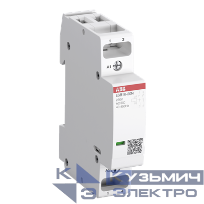Контактор ESB16-20N-01 модульный (16А АС-1, 2НО), катушка 24В AC/DC ABB 1SBE111111R0120