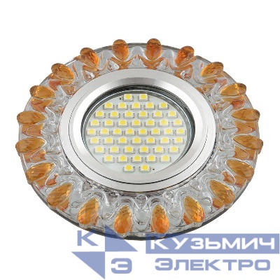 Светильник DLS-L148 GU5.3 GLASSY/GOLD GU5.3 встраив. доп. светодиод. подсветка 3Вт без лампы стекло Fametto UL-00003900