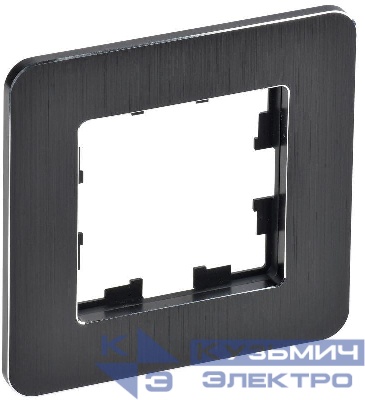 Рамка 1-м BRITE РУ-1-1-Бр метал. черн. RE AL IEK BR-M12-M-21-K02